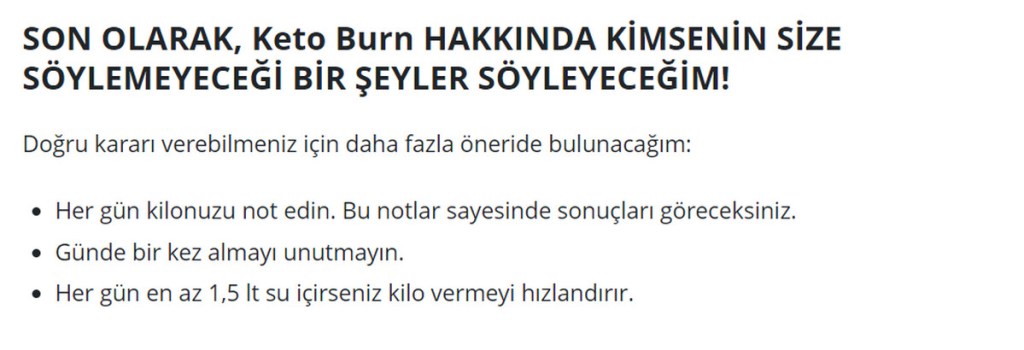 2 Keto Burn nasıl kullanılır