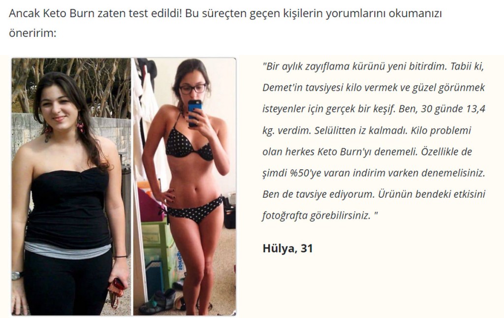 Keto Burn yorumlar